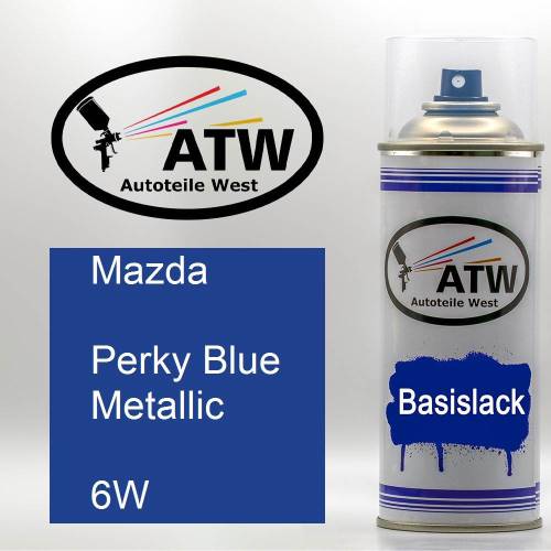 Mazda, Perky Blue Metallic, 6W: 400ml Sprühdose, von ATW Autoteile West.
